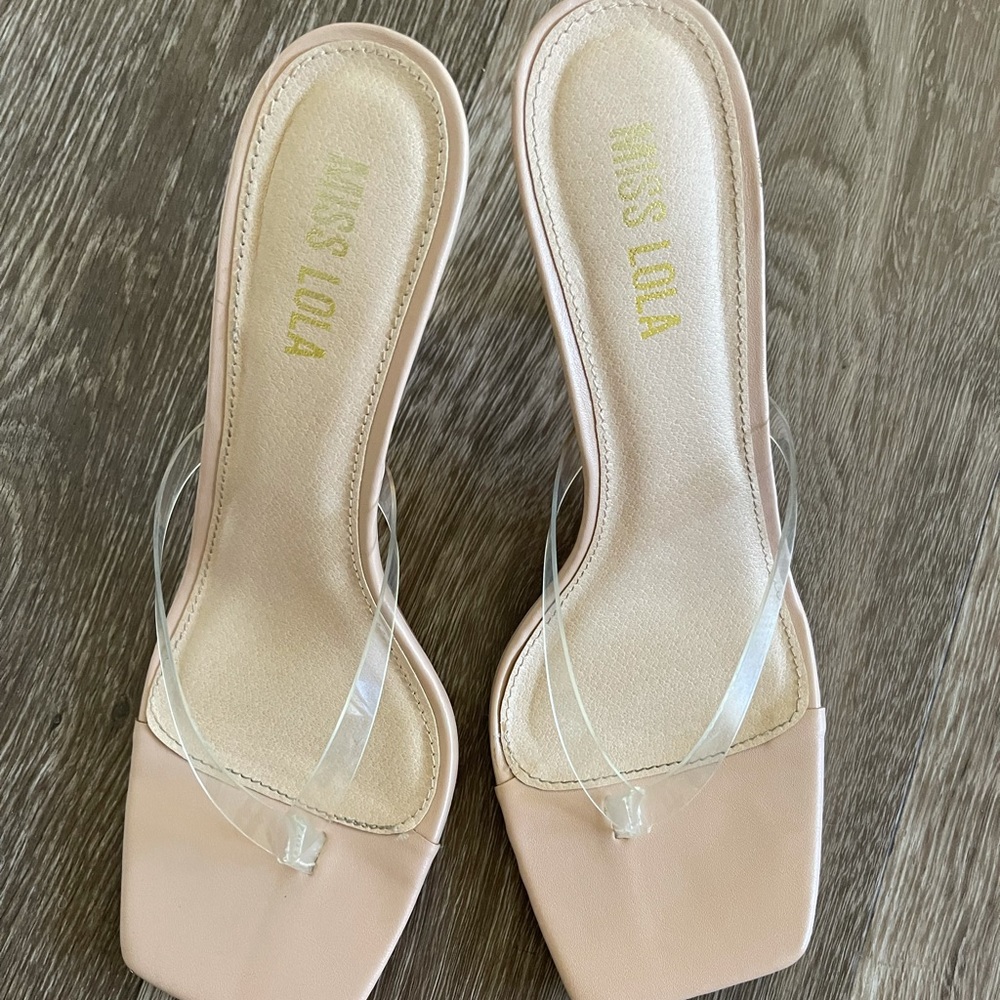Miss Lola clear strap heels